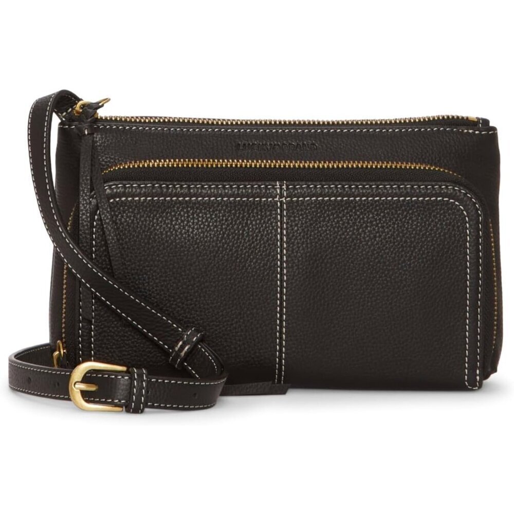 Leather Crossbody Bag Womens Small Wallet Pockets Zipper Closure